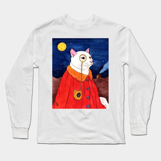 Magical White Cat Long Sleeve T-Shirt by jaime_carras_